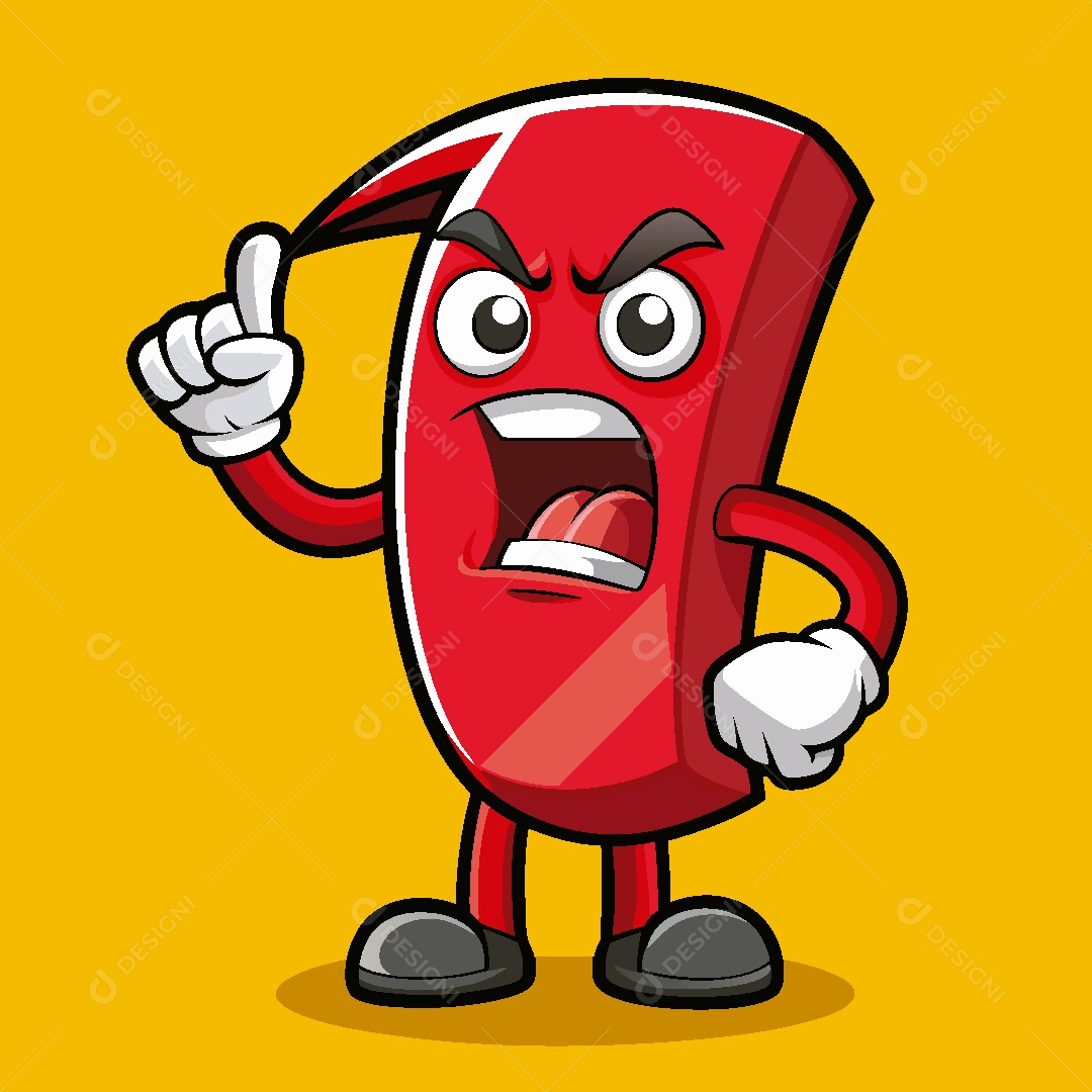 Personagem de Ponto de Exclamação Vermelho Vetor EPS