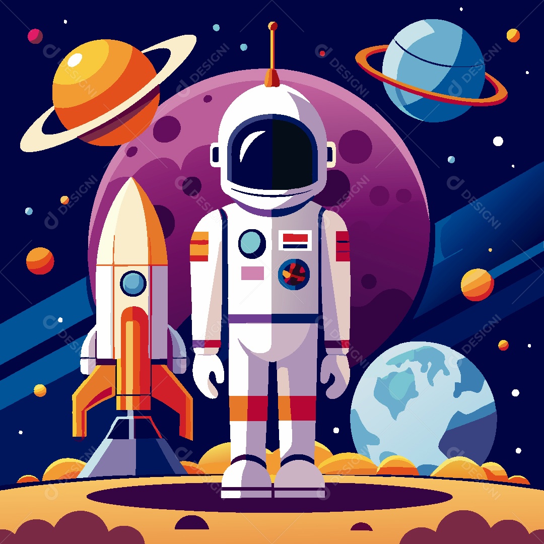 Astronauta Ilustração Vetor EPS