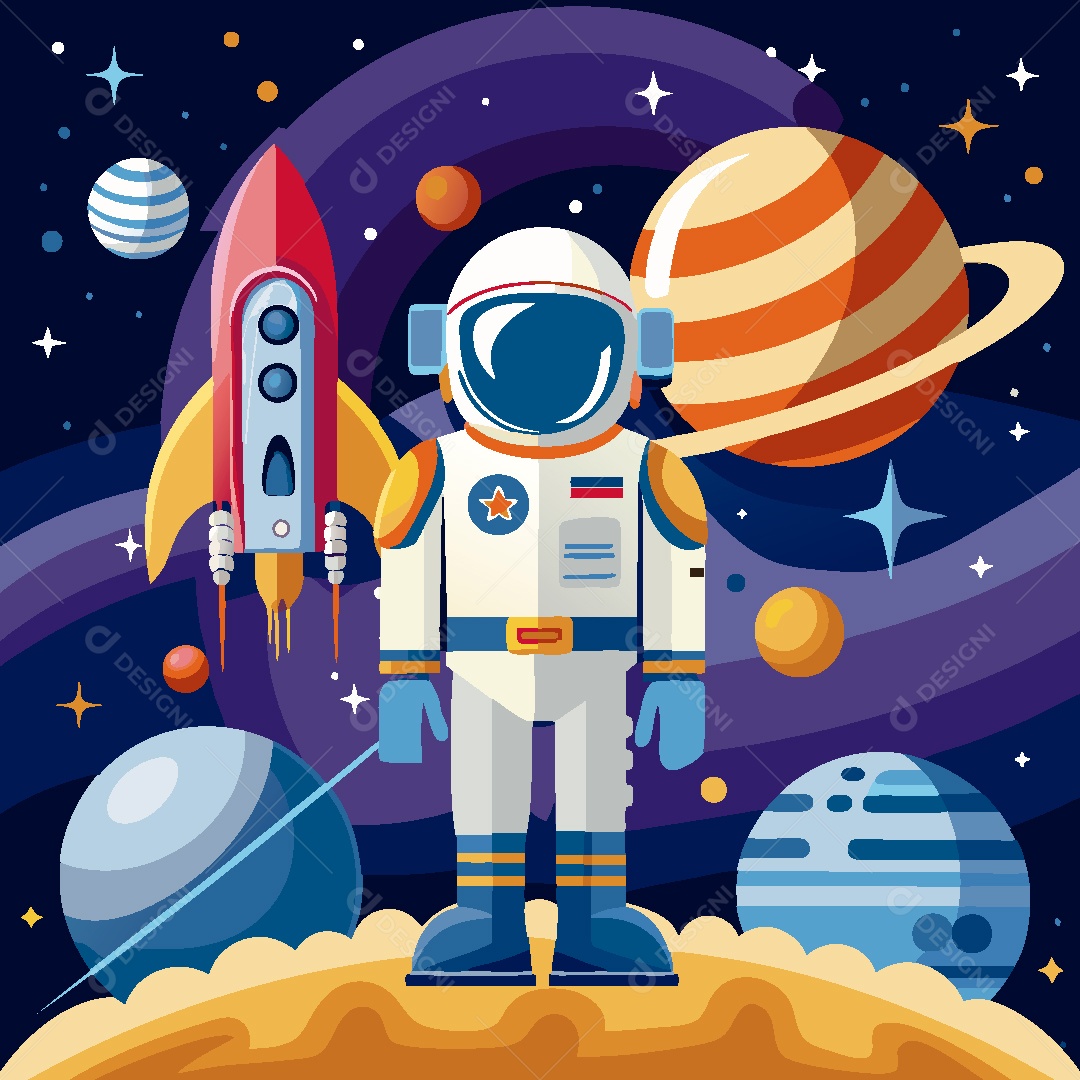 Astronauta Ilustração Vetor EPS