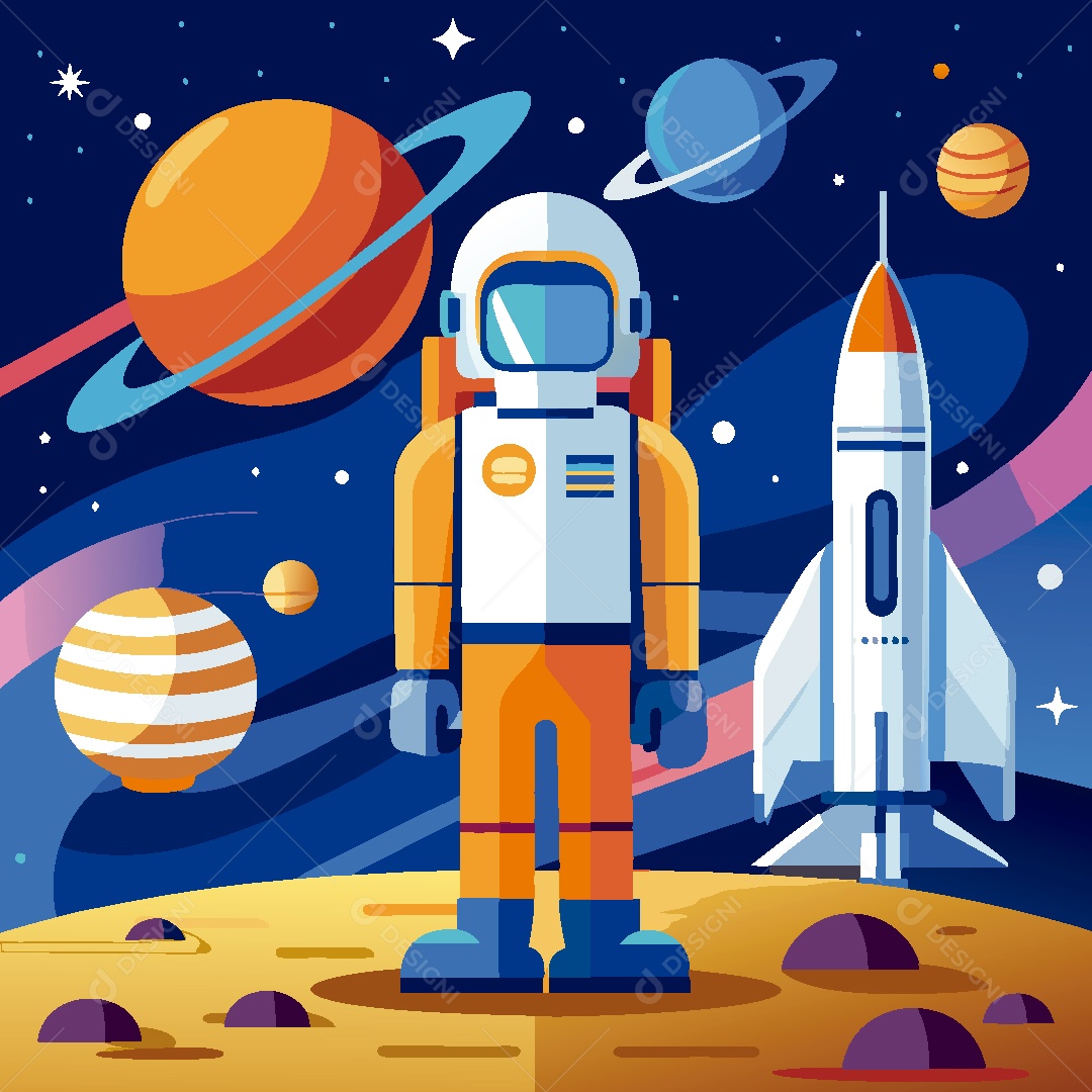 Astronauta Ilustração Vetor EPS