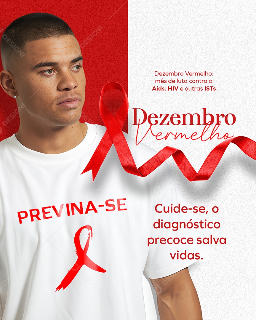 Dezembro Vermelho Previna Se Social Media PSD Editável