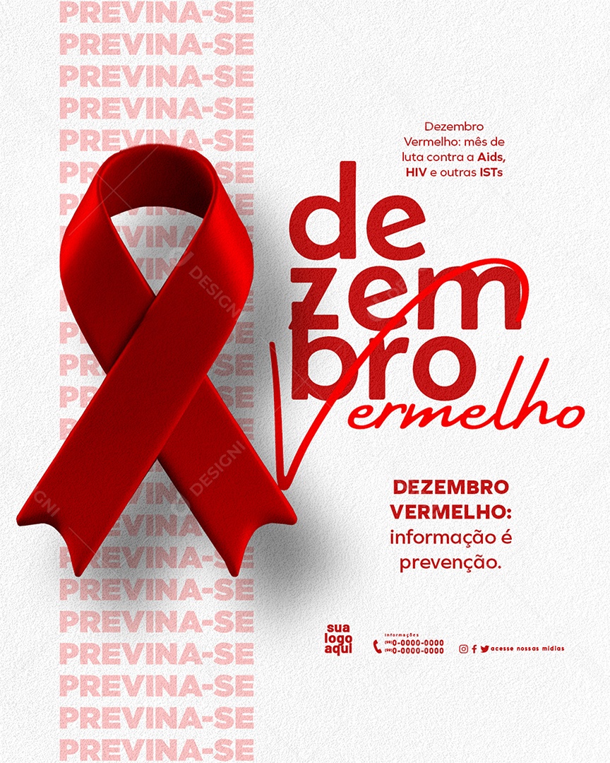 Dezembro Vermelho Previna Se Social Media PSD Editável