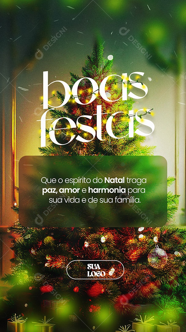 Story Feliz Natal 25 de Dezembro Boas Festas Social Media PSD Editável