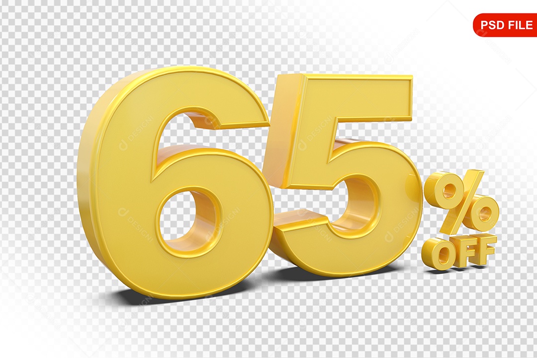 Desconto 65% Colorido Elemento 3D Para Composição PSD
