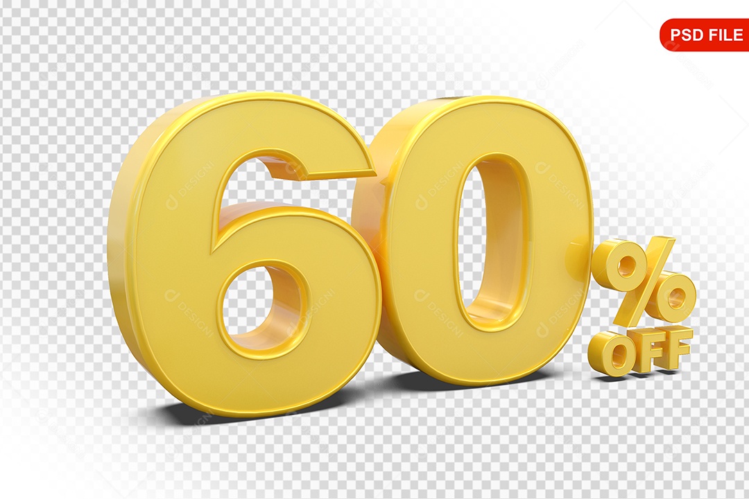 Desconto 60% Colorido Elemento 3D Para Composição PSD