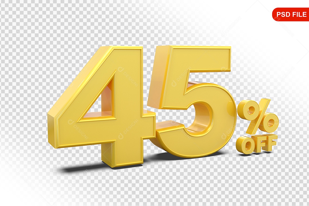 Desconto 45% Colorido Elemento 3D Para Composição PSD