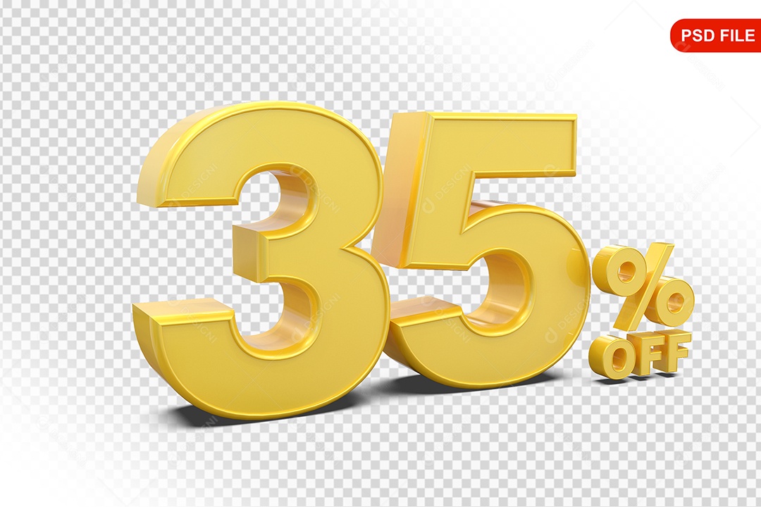 Desconto 35% Colorido Elemento 3D Para Composição PSD