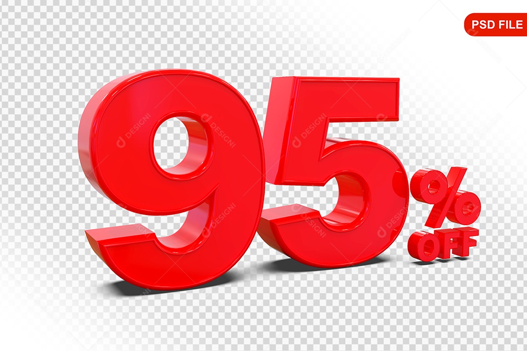 Desconto 95% Colorido Elemento 3D Para Composição PSD