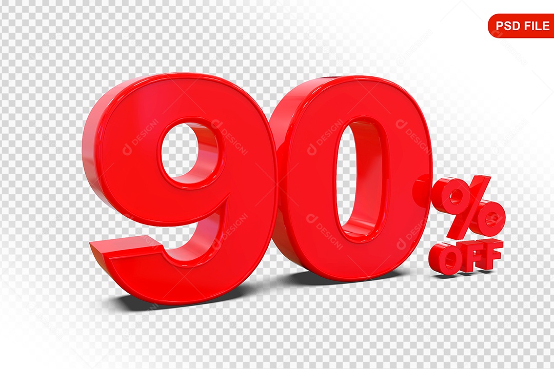 Desconto 90% Colorido Elemento 3D Para Composição PSD