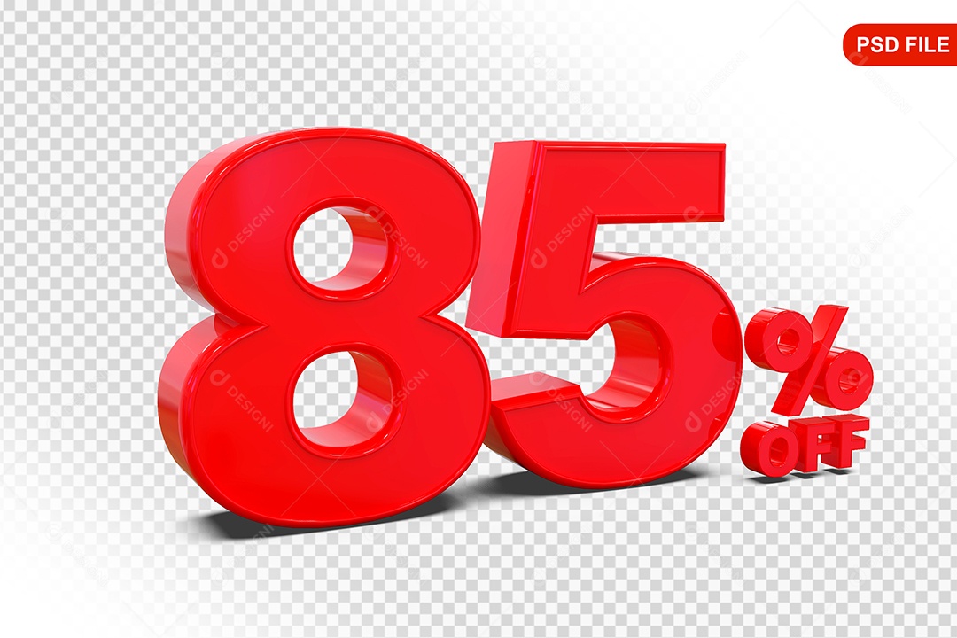 Desconto 85% Colorido Elemento 3D Para Composição PSD