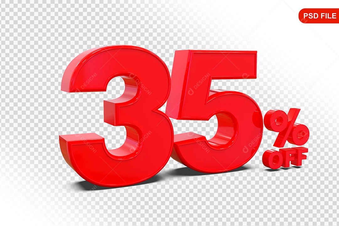 Desconto 35% Colorido Elemento 3D Para Composição PSD