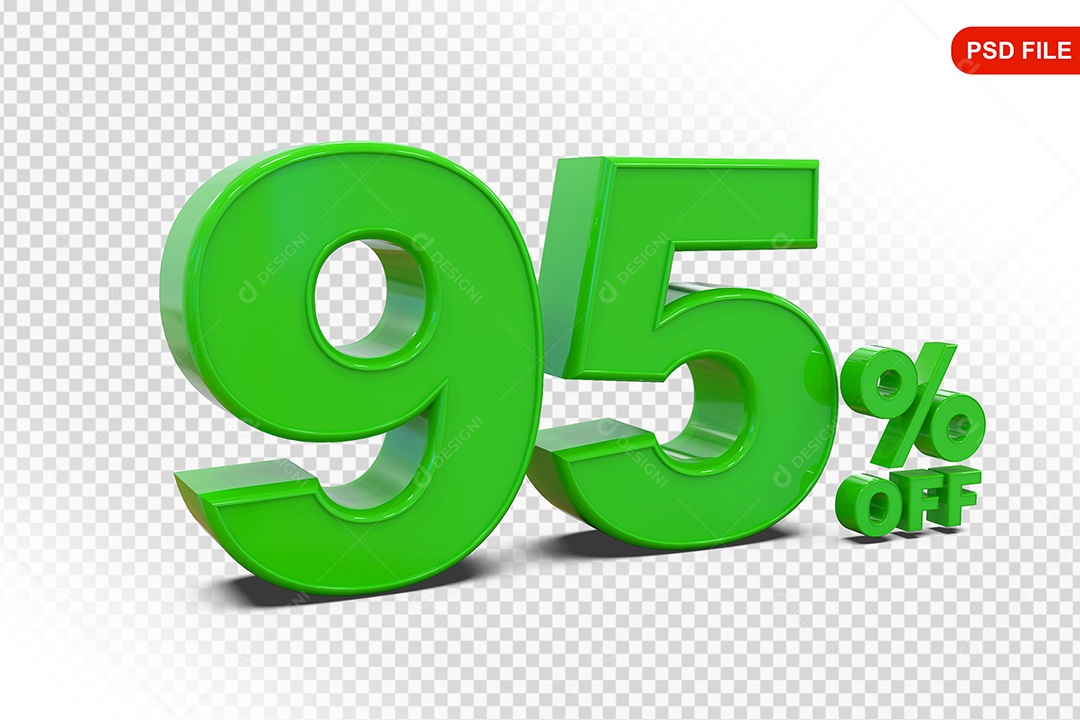 Desconto 95% Colorido Elemento 3D Para Composição PSD