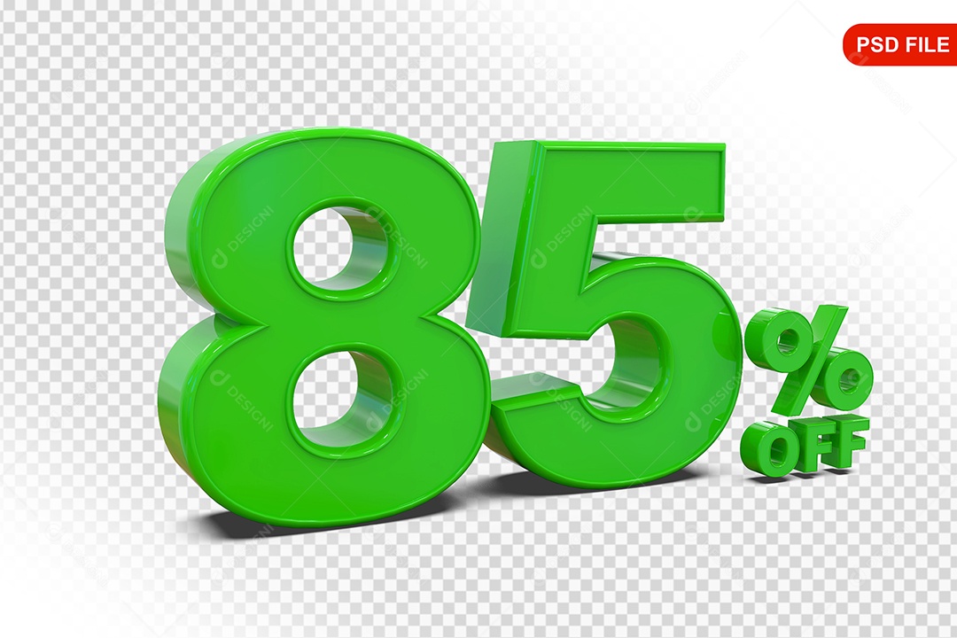 Desconto 85% Colorido Elemento 3D Para Composição PSD