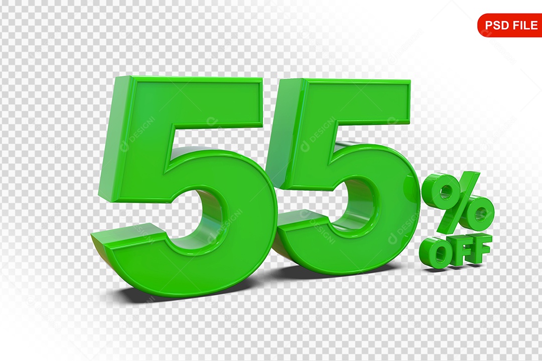 Desconto 55% Colorido Elemento 3D Para Composição PSD