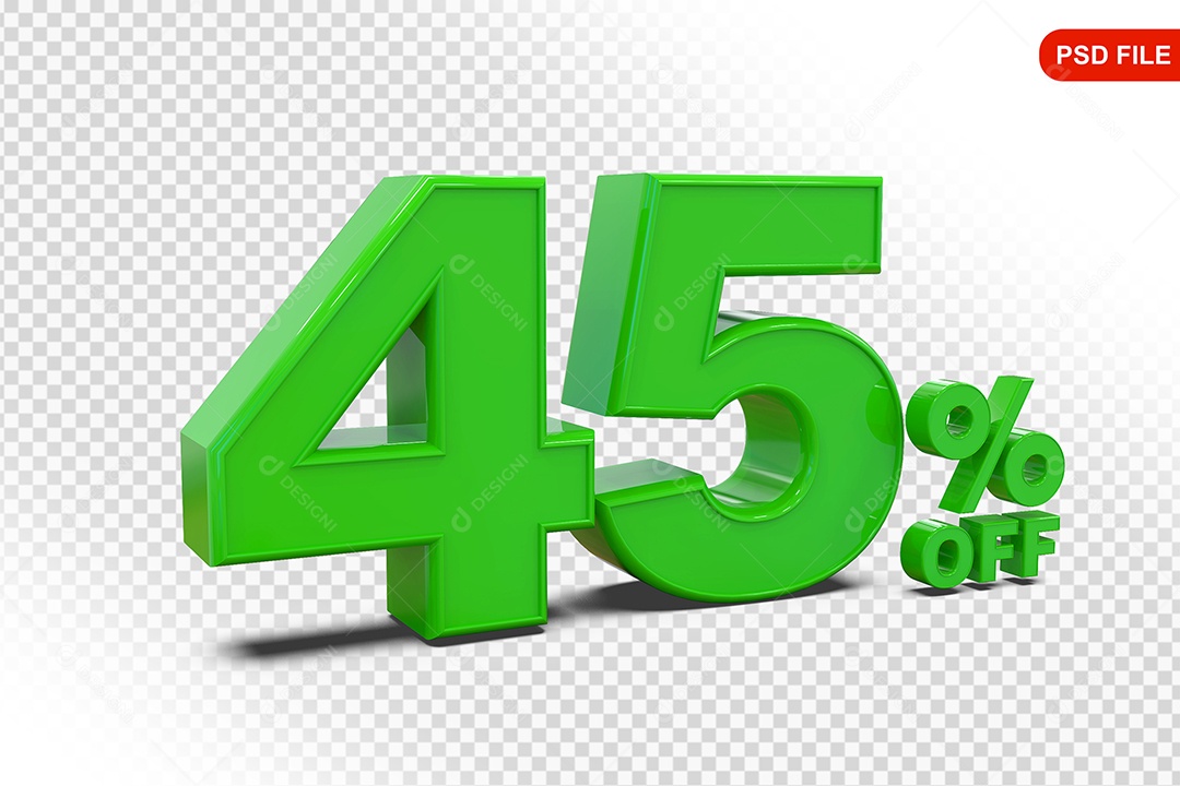 Desconto 45% Colorido Elemento 3D Para Composição PSD