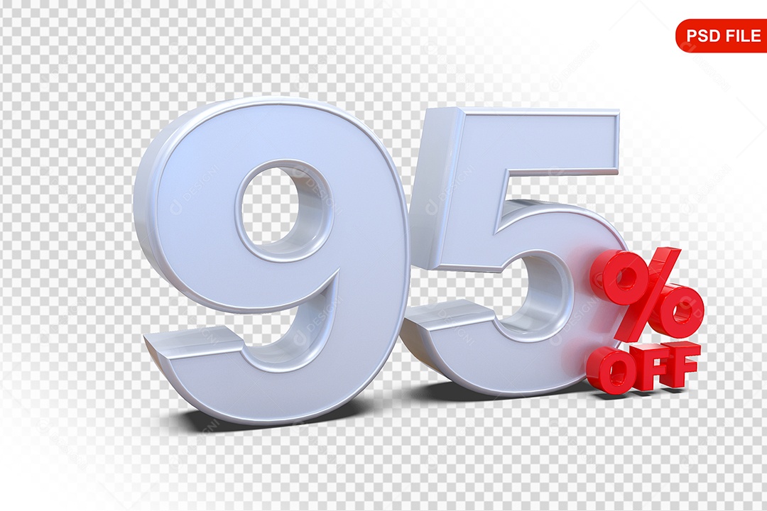 Desconto 95% Colorido Elemento 3D Para Composição PSD