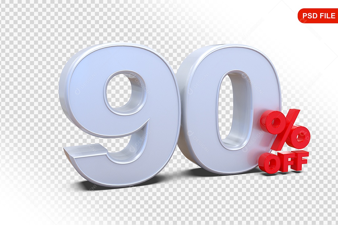 Desconto 90% Colorido Elemento 3D Para Composição PSD