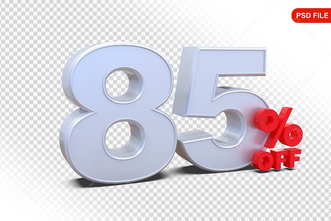 Desconto 85% Colorido Elemento 3D Para Composição PSD