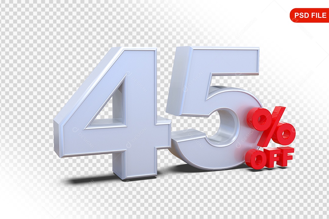 Desconto 45% Colorido Elemento 3D Para Composição PSD