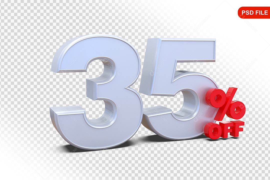 Desconto 35% Colorido Elemento 3D Para Composição PSD