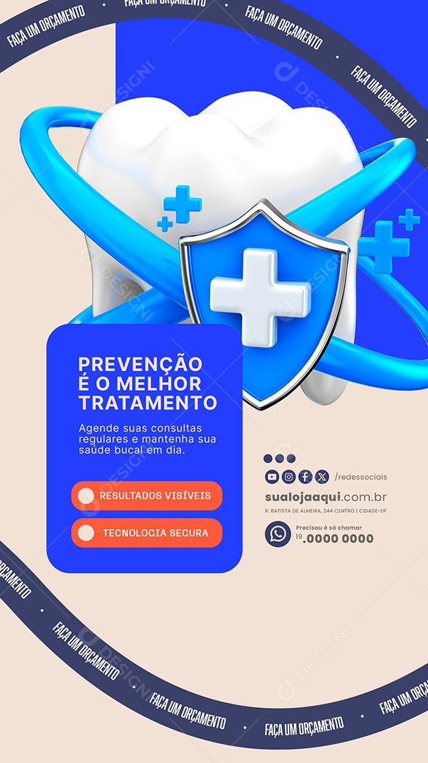Story Dentista Prevenção é o Melhor Tratamento Social Media PSD Editável