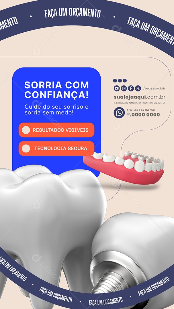 Story Dentista Sorria com Confiança Social Media PSD Editável