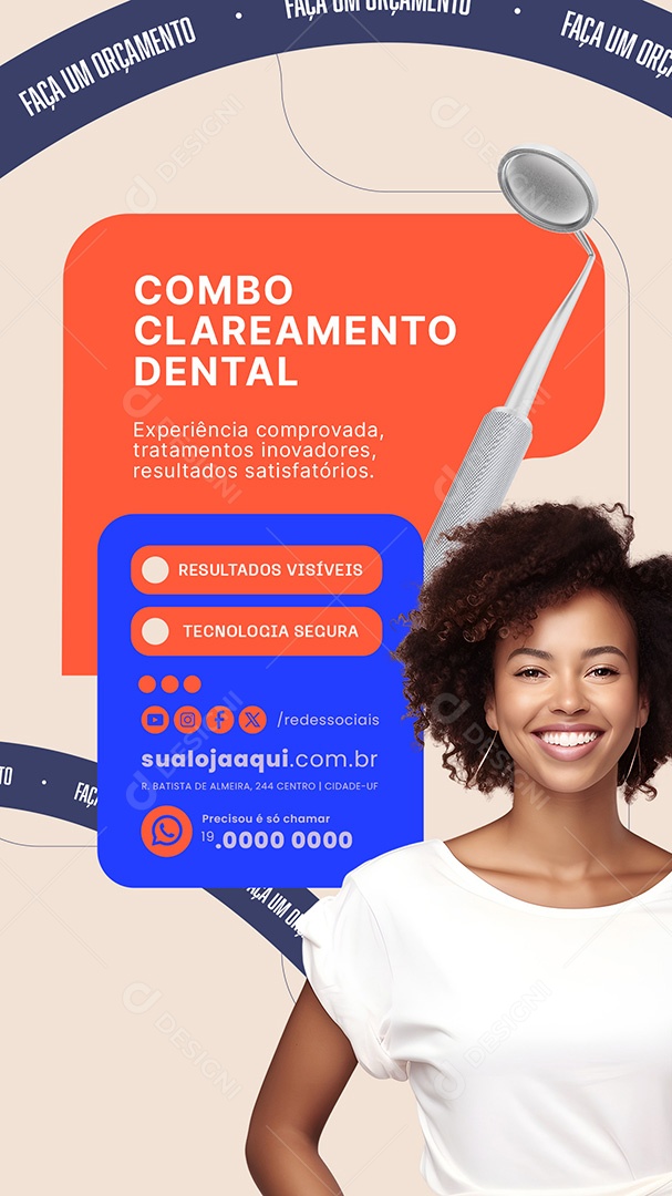 Story Dentista Combo Clareamento Dental Social Media PSD Editável