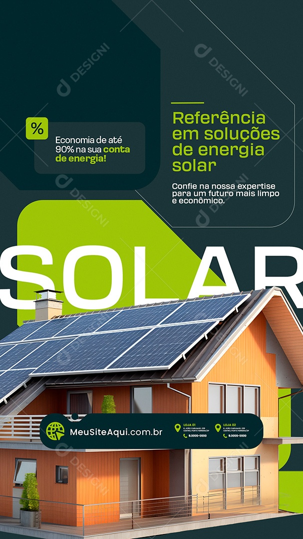 Story Energia Solar Referências em Soluções Social Media PSD Editável