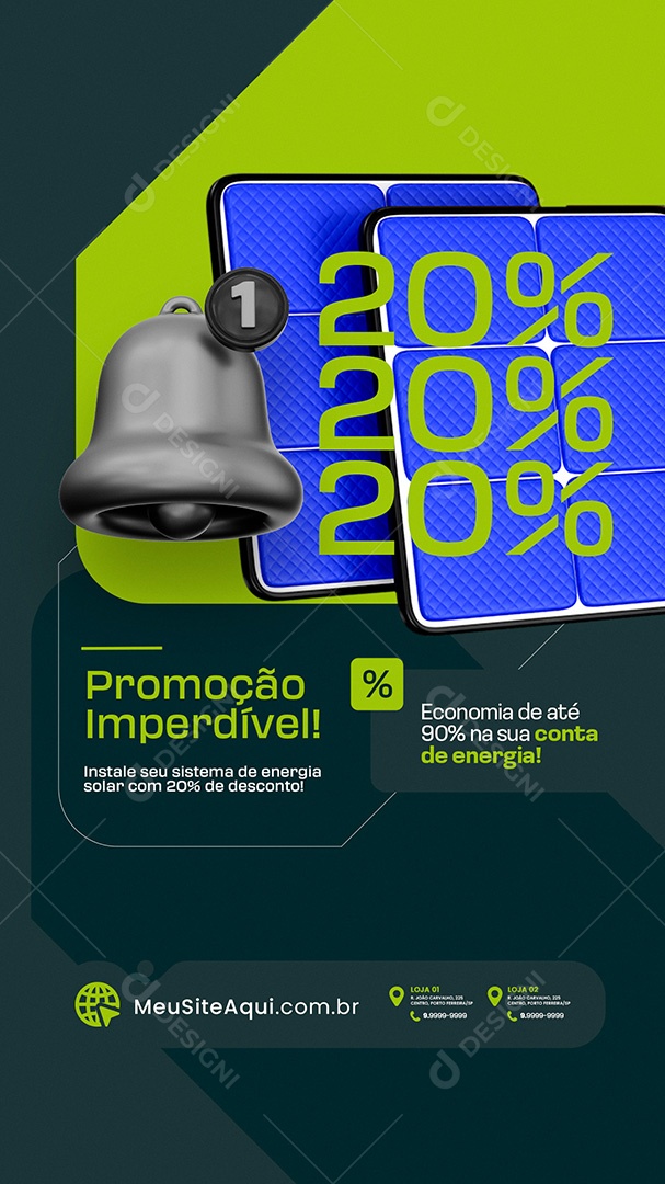 Story Energia Solar Promoção Imperdível Social Media PSD Editável