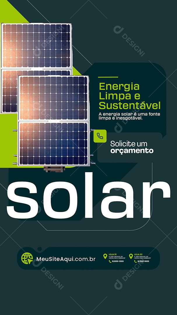Story Energia Solar Energia Limpa e Sustentável Social Media PSD Editável