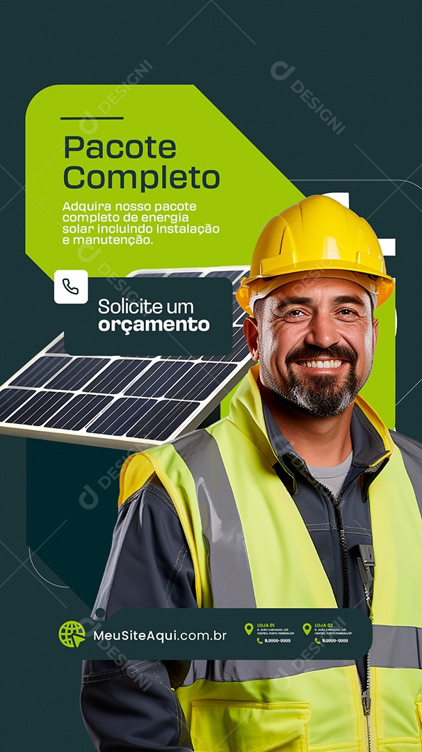 Story Energia Solar Pacote Completo Social Media PSD Editável