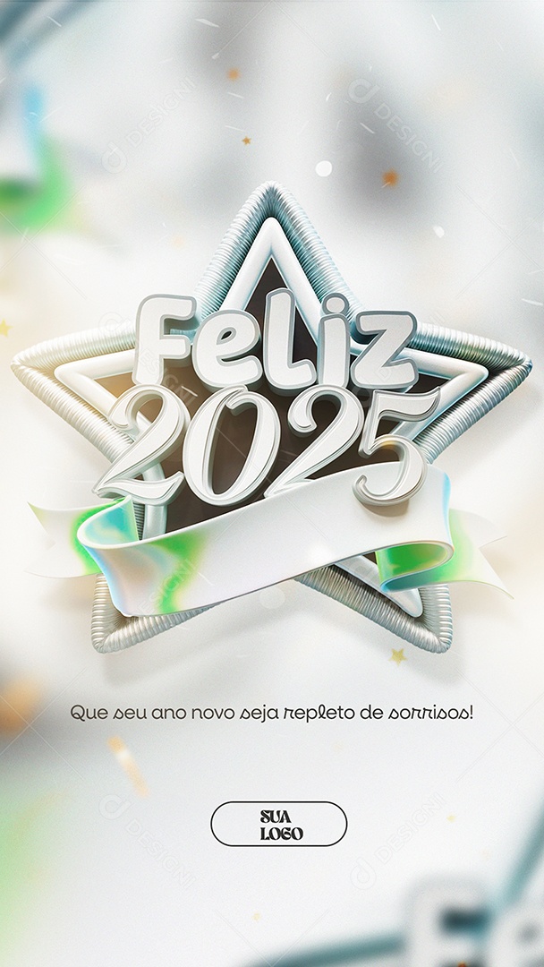 Story Feliz 2025 Ano Novo Social Media PSD Editável