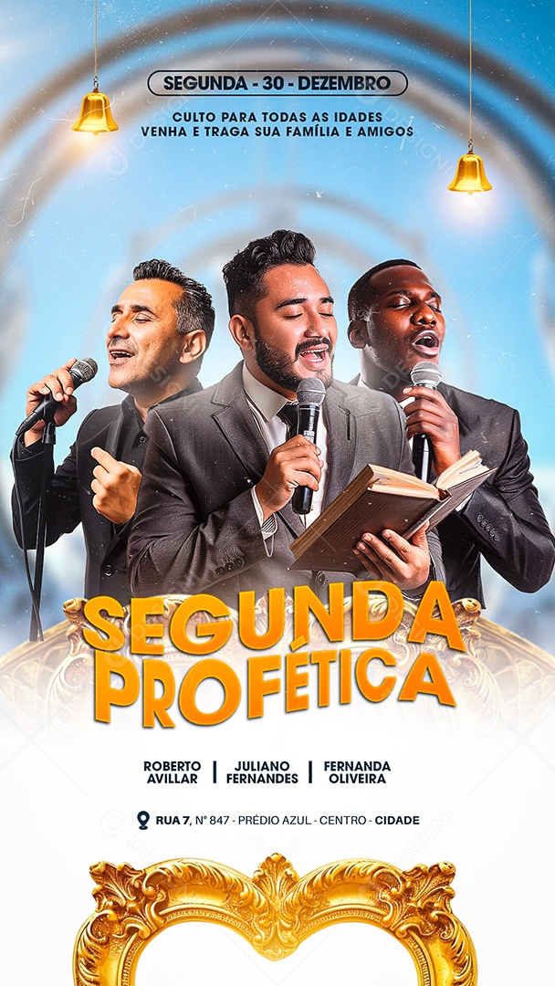 Story Flyer Gospel Segunda Profética Social Media PSD Editável