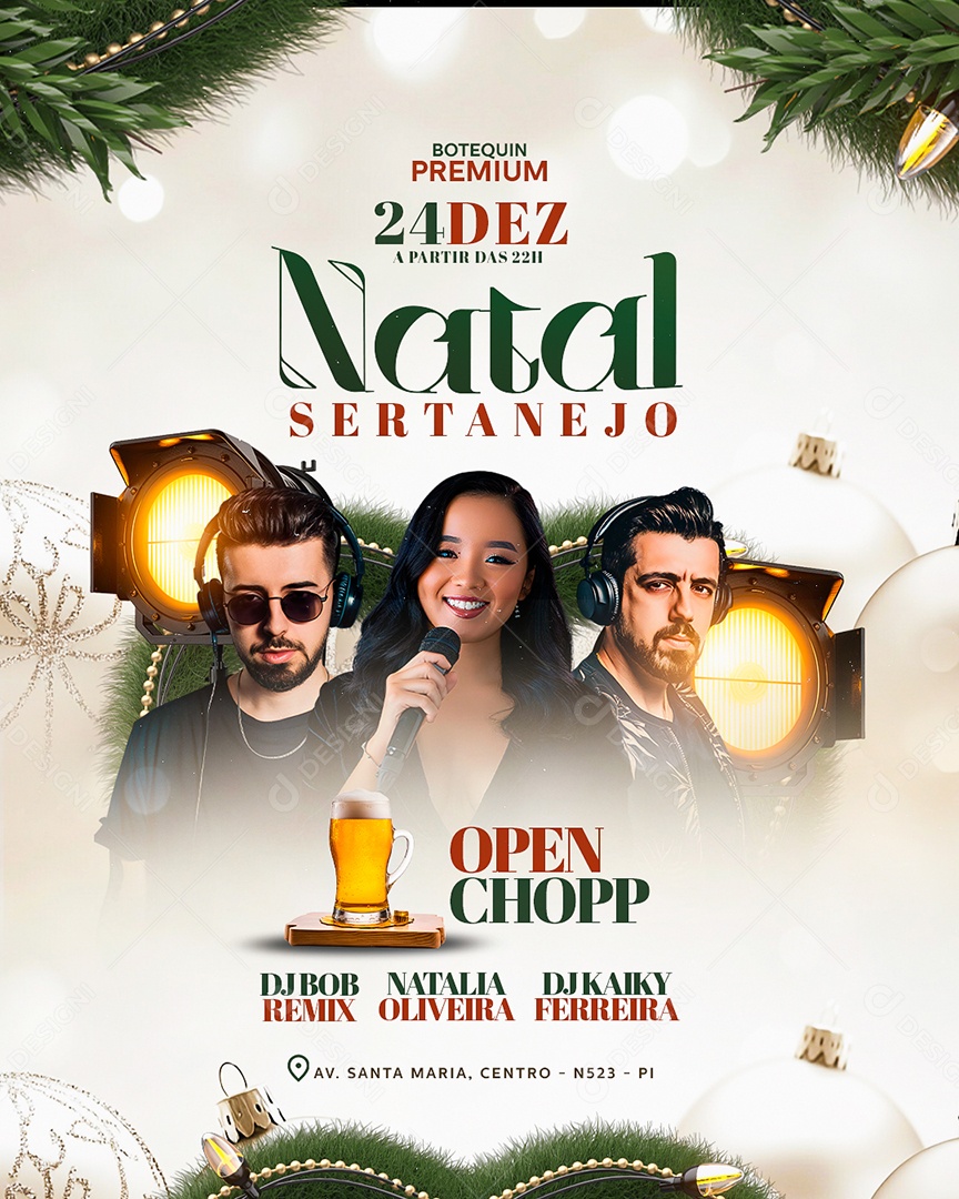 Flyer Natal Sertanejo Social Media PSD Editável