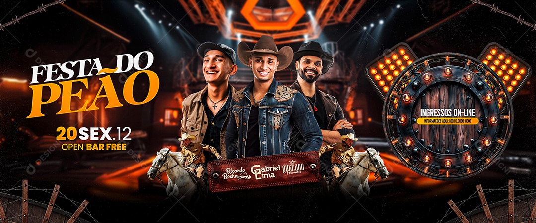 Carrossel Flyer Festa do Peão Social Media PSD Editável