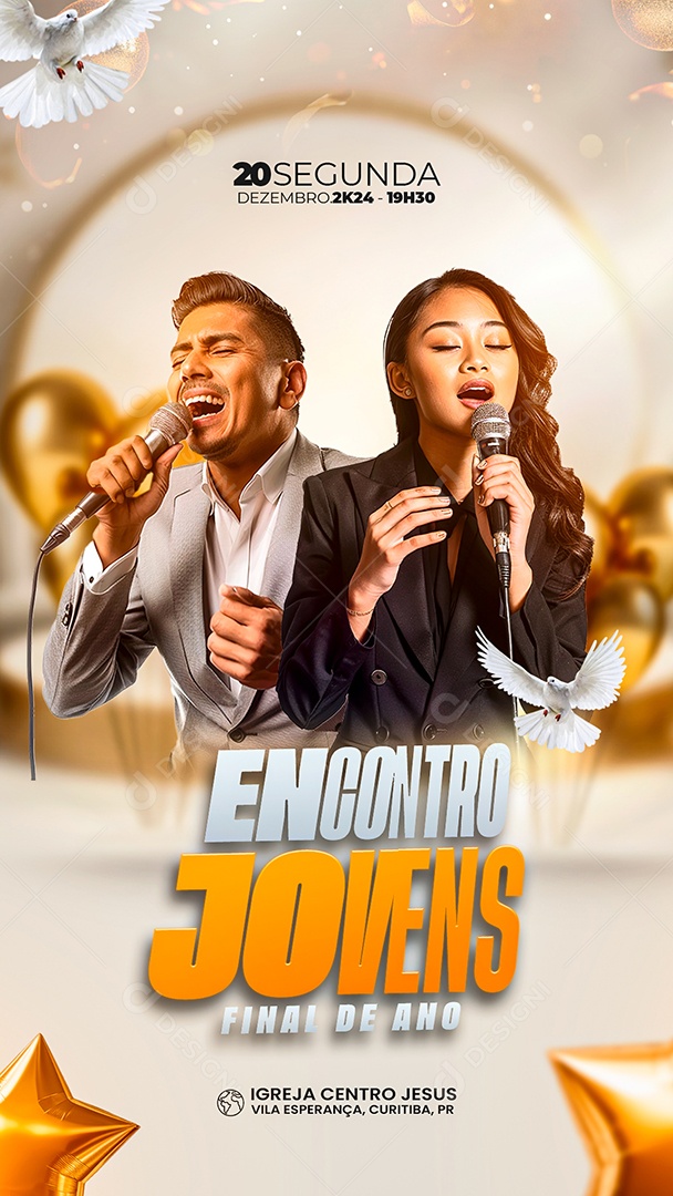 Story Flyer Encontro Jovens Final de Ano Social Media PSD Editável