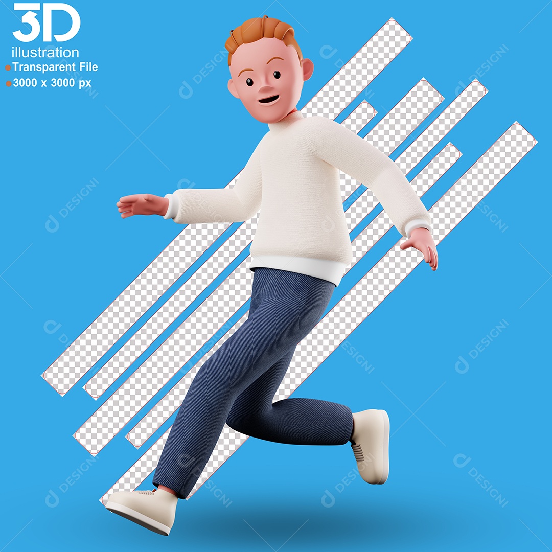 Personagem Dançando Elemento 3D para Composição PSD