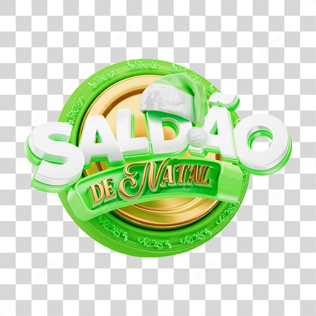 Selo 3D Saldão de Natal PNG Transparente