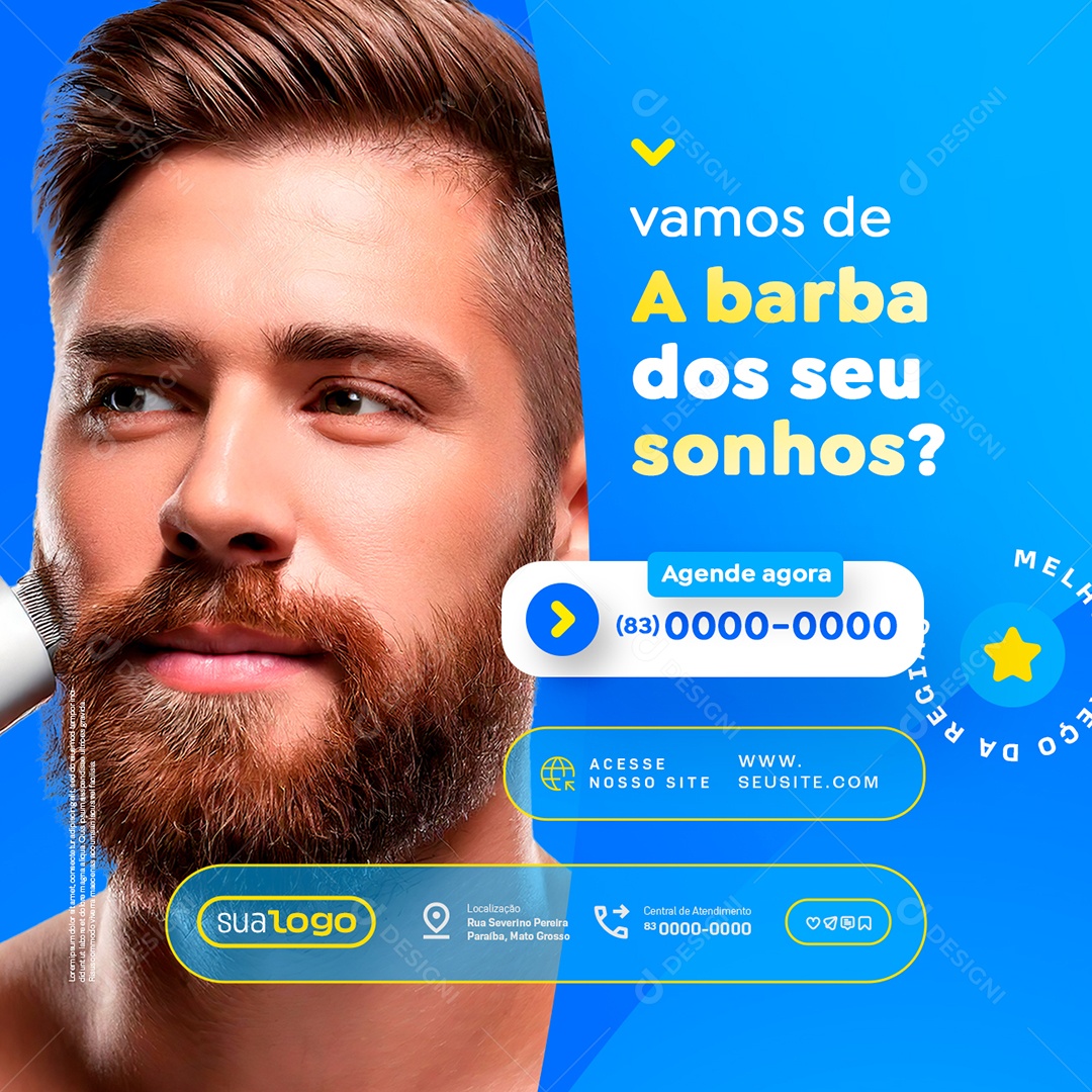 Depilação Masculina Agende Agora Social Media PSD Editável