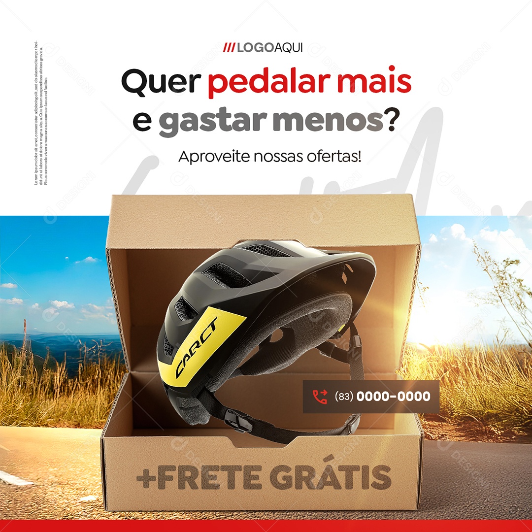 Bicicletaria Bicicleta Quer Pedalar Mais e Gastar Menos Social Media PSD Editável