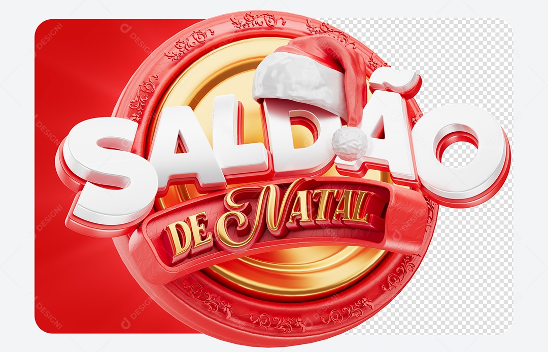 Selo 3D Saldão de Natal Composição PSD