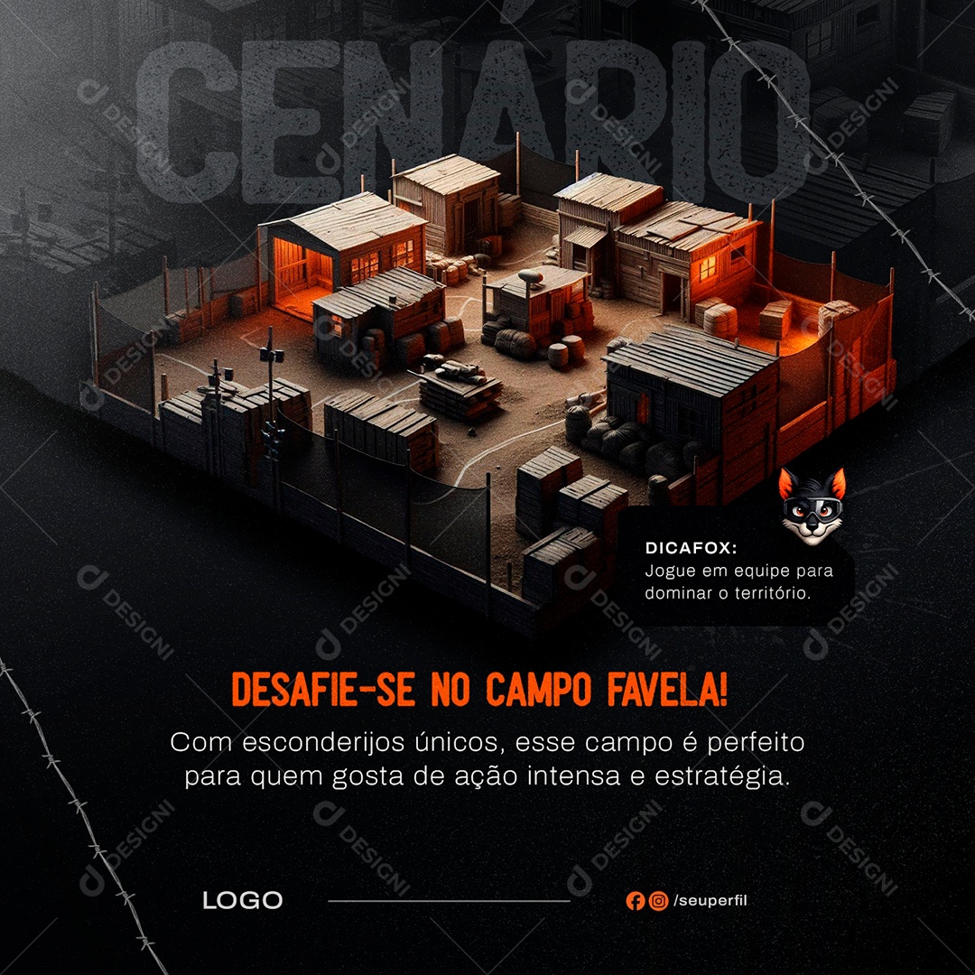 Desafio Em Campo Favela Social Media PSD Editável