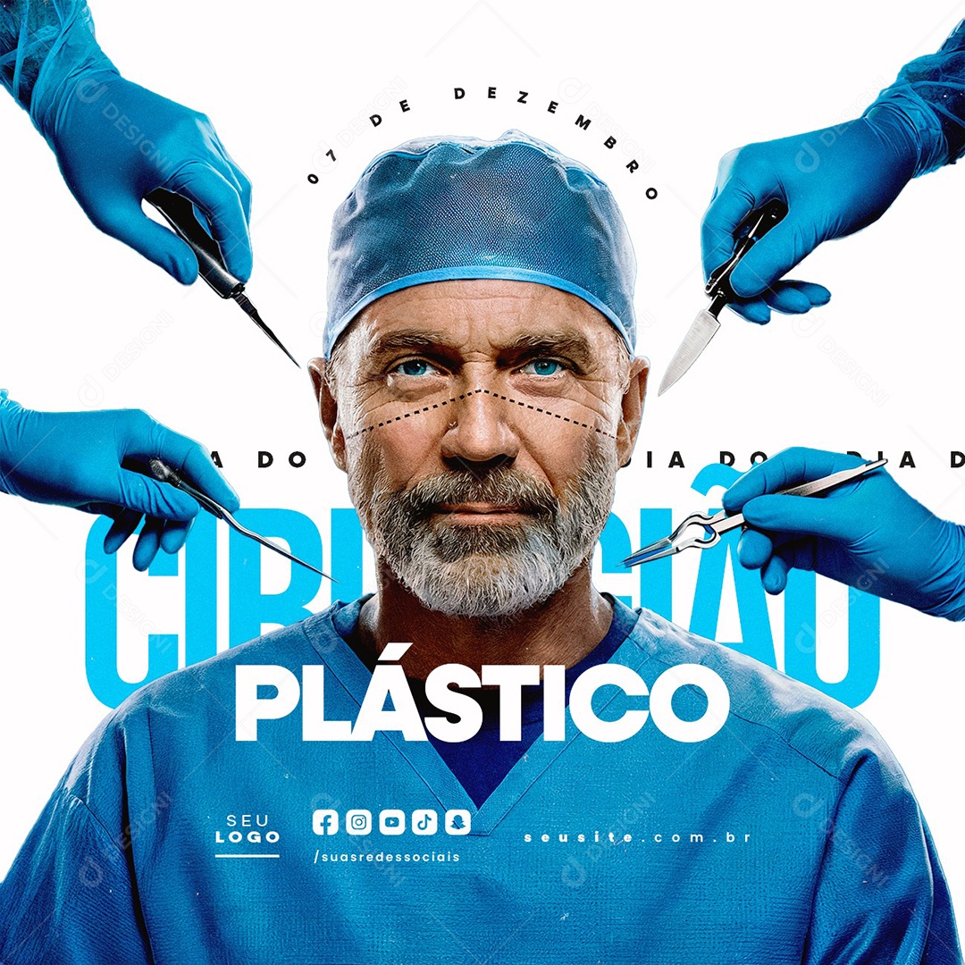 Dia do Cirurgião Plástico 07 de Dezembro Social Media PSD Editável