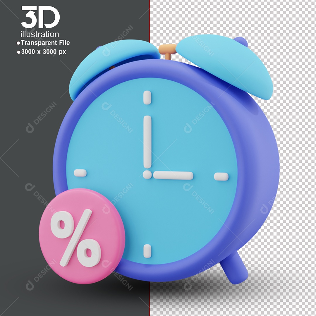 Despertador Elemento 3D para Composição PSD