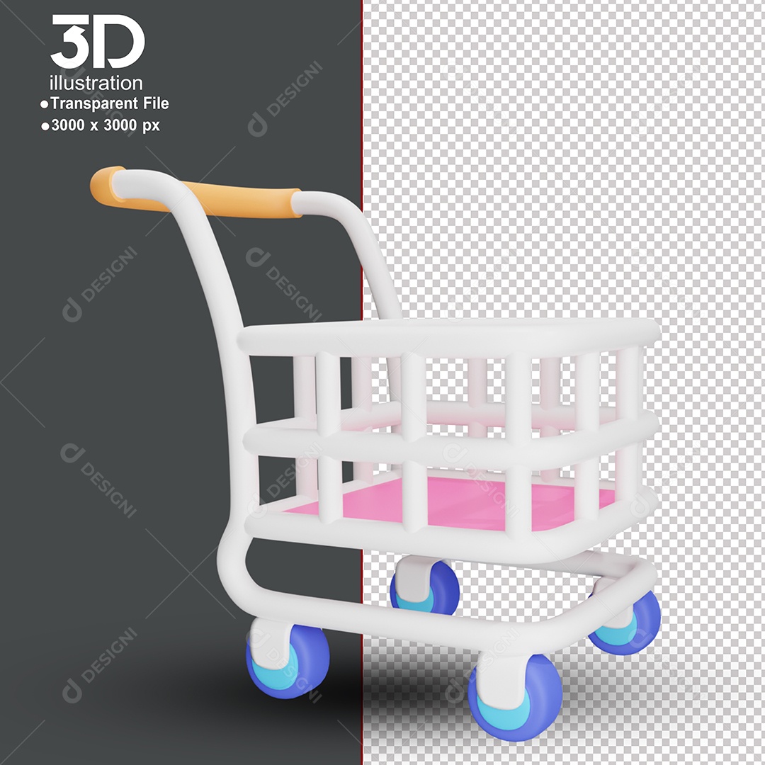 Icon Shopping Cart 3D Element for PSD Composition
