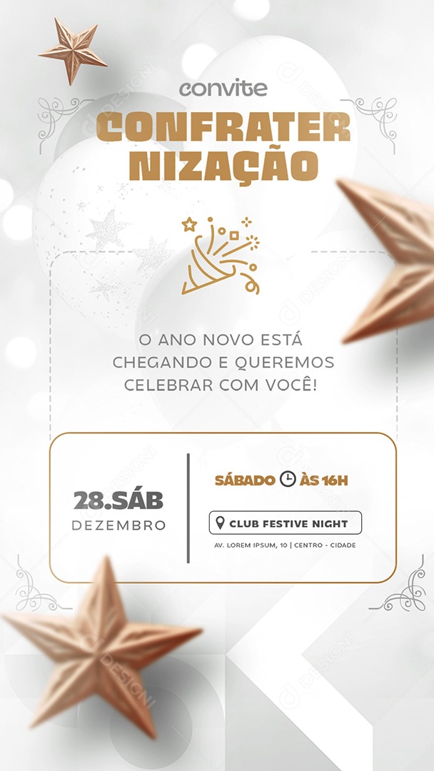 Story Convite Social New Years Confraternization Media Editable