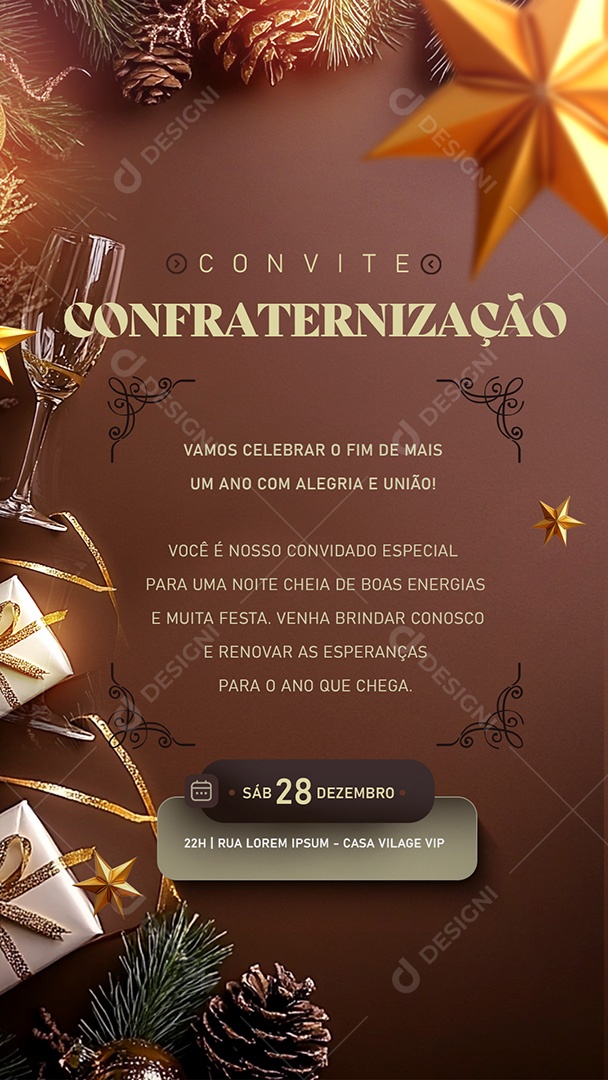 Story Convite Confraternização Social Media PSD Editável