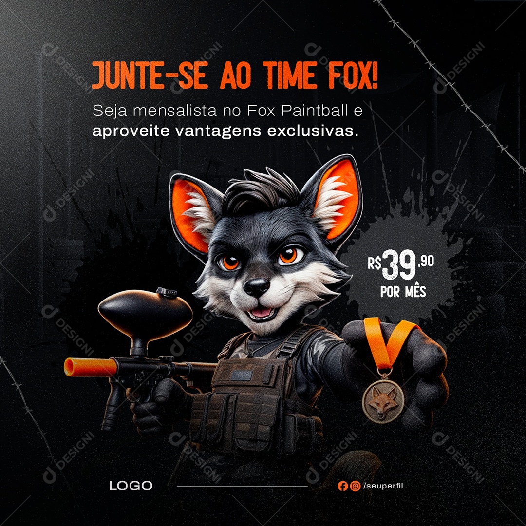 Paintball Mentenha Se Em Movimento Social Media PSD Editável
