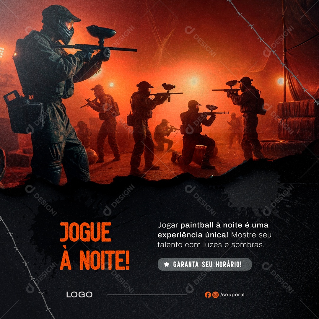 Paintball Mentenha Se Em Movimento Social Media PSD Editável