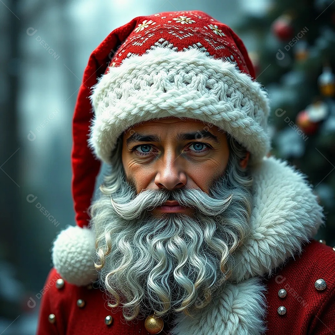 Chapéu de papai noel no inverno